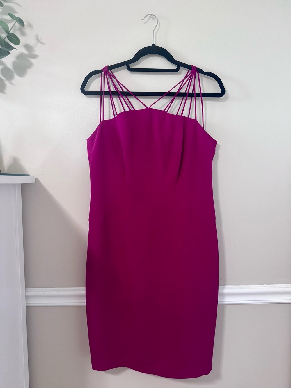 Evan Picone Fuchsia Multi-Strap Cocktail Dress